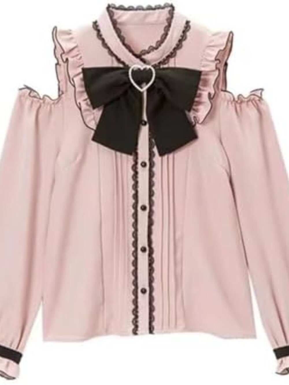 New - Kawaii Clothing Blouse Goth Shirt Women Lace Mesh Sheer Long Sleeve Blouse